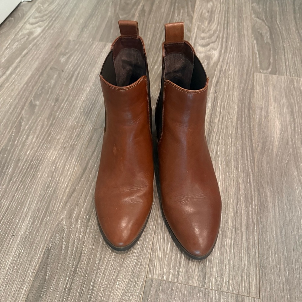 Staccato Real Leather Brown Ankle Boots